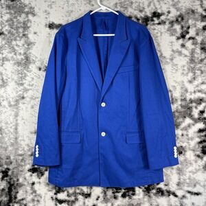 J Peterman Jacket Mens Size 42 Blue Cotton Office Career‎ Comfort
